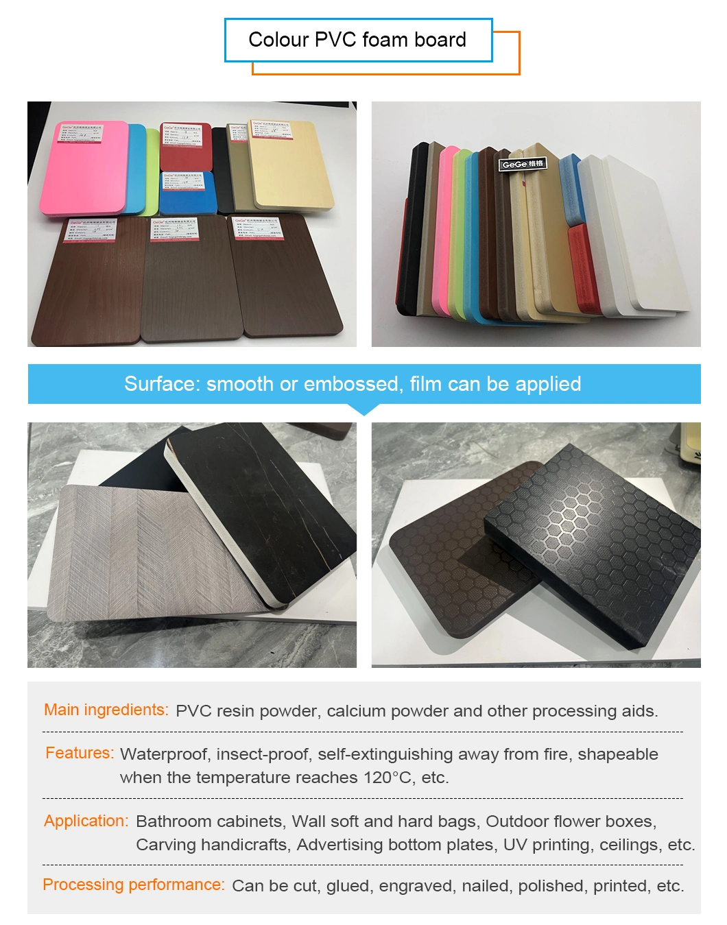 5mm PVC Foam Board Waterproof and Fireproof 0.65 Density Factory Direct Sales PVC Foam Sheet PVC Celuka Board WPC Foam Board