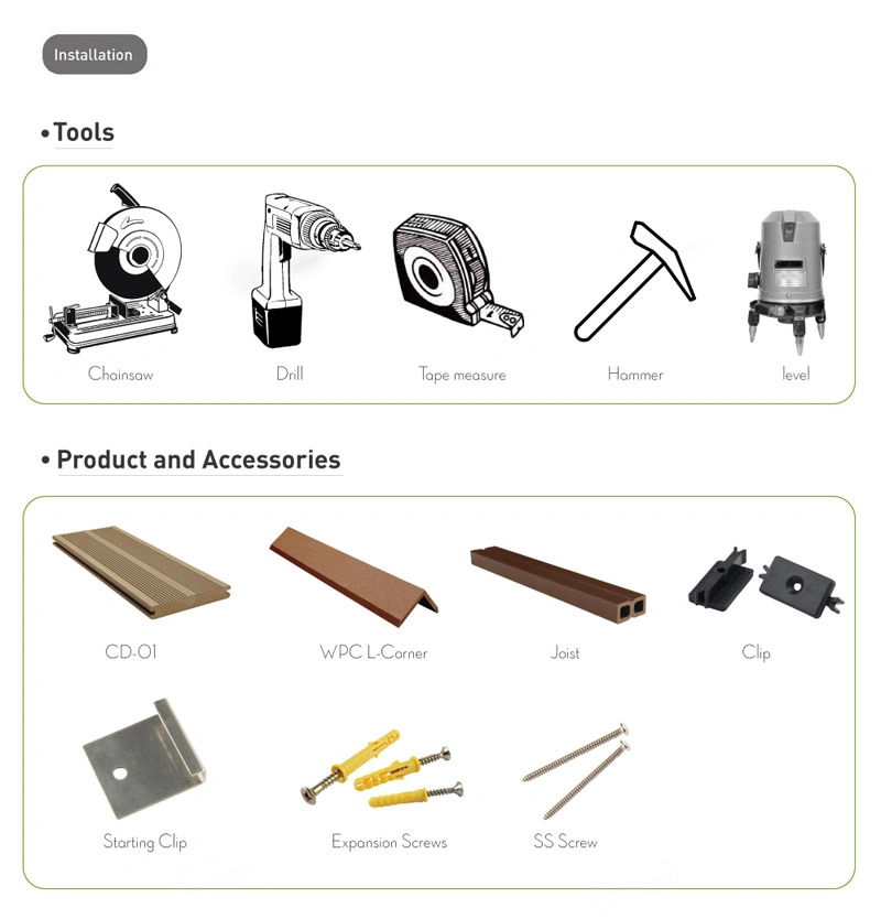 Outside 3D Wood Grain Solid WPC Composite Decking