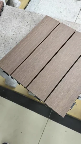 Wl-Dt002 DIY 300 * 300 mm Hollow WPC Wood Composite Decking Tile para Terrance Balcón personalizado