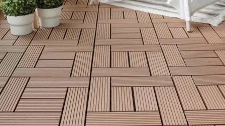 Material de construcción de alta resistencia hueco o sólido WPC DIY Decking Tile